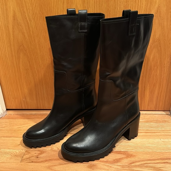 Tamara Mellon Easy Rider Black Leather Moto Boot NWOT - Picture 6 of 9